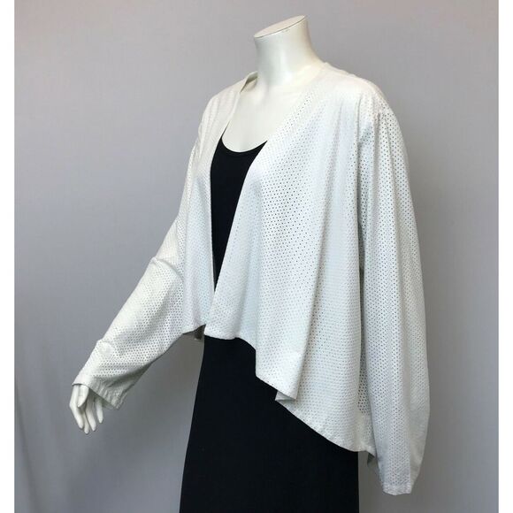PLANET SWEATER CARDIGAN WHITE PERFORATED HOLES OPEN‎ STYLE ONE SIZE FITS ALL OS - Picture 1 of 5